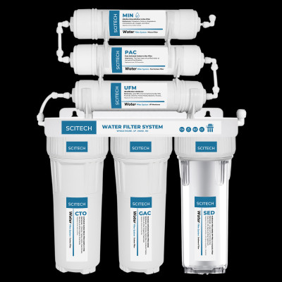 Bộ lọc nước uống công nghệ UF 6 cấp lọc by Scitech (Không dùng điện, không nước thải, tích hợp công nghệ tạo nước ion kiềm) - Hàng chính hãng