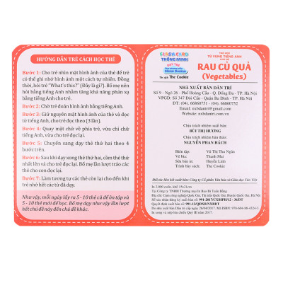 Flash Card Thông Minh  - Rau Củ Quả
