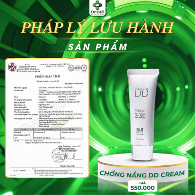 [TẶNG TÚI MÙ DR CELL] Kem Chống Nắng DD Cream DR CELL 50ml chống nắng bảo vệ da, dưỡng ẩm, che khuyết điểm ngăn ngừa sạm nám - Hàng Chính Hãng