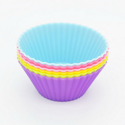 Bộ 10 khuôn silicon 3 lớp làm bánh, rau câu, bánh bông lan, bánh da lợn hình tròn Cupcake – Mã số 1133