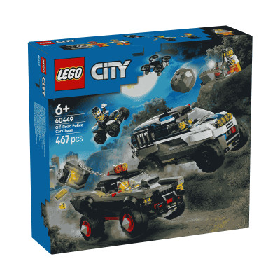 LEGO CITY 60449 Đồ Chơi Lắp Ráp Truy Đuổi Cảnh Sát Xe Địa Hình (467 chi tiết)