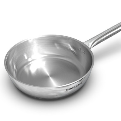 Chảo inox 304 đa lớp cao cấp SUNHOUSE IN20-24-26M6E - 3 lớp nguyên khối - Cán rỗng hạn chế bỏng