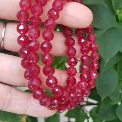 Vòng tay phong thuỷ may mắn mới đá Thạch anh dâu hồng điều đậm giác ánh sáng đẹp quấn tay kiểu 3 vòng Size hạt 7mm Vòng thạch anh dâu giác tự nhiên đậm màu điều rất đẹp Vòng chuẩn hợp nữ mệnh hoả mệnh thổ quà tặng phụ nữ quý chị đeo may mắn đẹp ạ