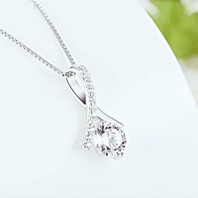 Bộ dây chuyền liền mặt trang sức bạc Ý S925 Bạc xinh Huệ Ngân - Giọt sương PP1712