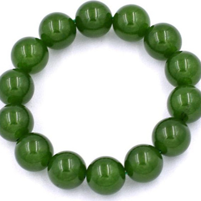 Vòng chuỗi đeo tay thạch anh xanh rêu 14 ly - Chuỗi hạt đeo tay đá phong thủy