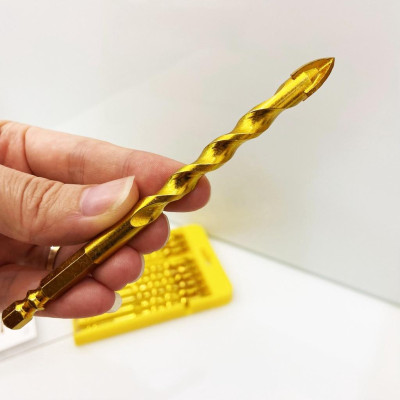 MŨI KHOAN KÍNH - GẠCH MEN 4 CẠNH, CHÂN LỤC GIÁC KYNKO ĐƯỜNG KÍNH PHI Ø 10 DÀI 117MM MKKGM- 10117 (VỈ 10 CHIẾC)