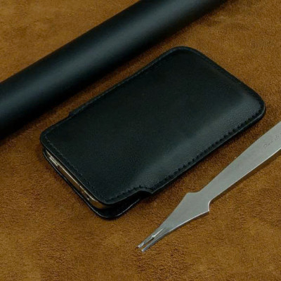 Bao da rút cho điện thoại Iphone 4, 4S da bò thật may thủ công bền đẹp - Hàng chính hãng