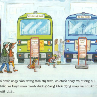 Ehon - Thực Phẩm Tâm Hồn Cho Bé - Xe Bus Píng Poong Đi Biển (Tái Bản 2020)  - Bản Quyền