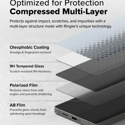 Bộ 2 Miếng Dán cường lực chống nhìn trộm kèm khung dán RINGKE Easy Slide Privacy Tempered Glass dành cho Samsung Galaxy S25 Ultra_ Hàng Chính Hãng