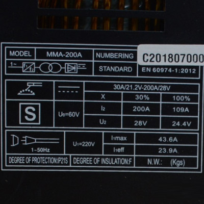 MÁY HÀN QUE ĐIỆN TỬ BTEC MMA-200A (CHUYÊN KÉO QUE 3.2, CÓ ĐỒNG HỒ)- CHÍNH HÃNG