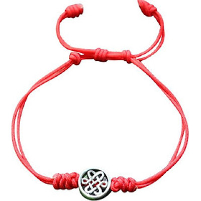 Vòng Kết Dây Đỏ Charm Bạc Kết Đồng Tâm Ngọc Quý Gemstones GA157