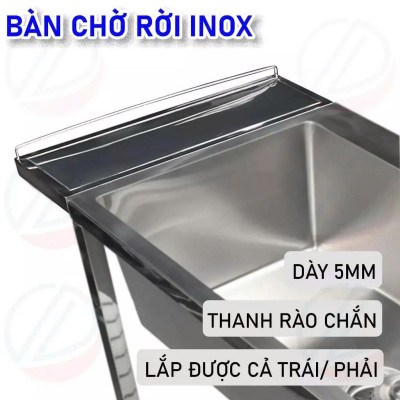 COMBO Chậu Rửa Chén Bát Có Kệ Chân Nhiều Kích Thước Lắp Thêm 2 Bàn Chờ Rộng Rãi - Gồm chậu, xi phông, kệ chân, 2 bàn rời