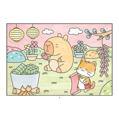 Sách Tô Màu - Bốn Mùa Của Capybara Và Mèo Cam + Chuyện Của Mèo Cam Và Hamster - Combo 2 Cuốn - Minh Thắng