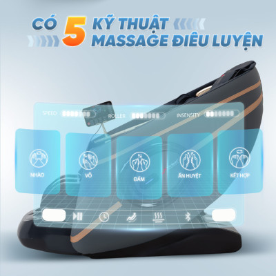 Ghế Massage Lifesport LS-339, Ghế Massage Gồm 20 Bài Massage 5 Kỹ Thuật Massage Điều Luyện, Điều Khiển Bằng Giọng Nói