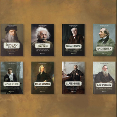 Combo 8 Cuốn Sách Kể Về Cuộc Đời Của Những Thiên Tài: Elbert Einstein + Thomas Edison + Andersen + Leonardo Da Vinci + Marie Curie + Lev Tolstoy + Isaac Newton + Alfred Nobe.Tặng 365 Ngày Bồi Dưỡng Tâm Hồn - Những Câu Chuyện Kinh Điển