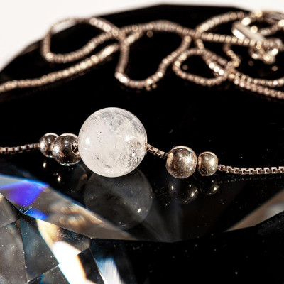 Dây Chuyền Phong Thủy Đá Mặt Trăng MoonstoneThiên Nhiên Bạc 925, Bao Kiểm Định, Món Qùa Trang Sức Ý nghĩa May Mắn Tài Lộc DC005