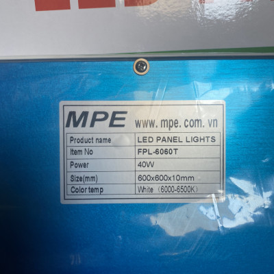 Đèn led Panel MPE FPL-6060 kích thước 60x60 ánh sáng trắng 6500K & vàng 3200K - Hàng chính hãng