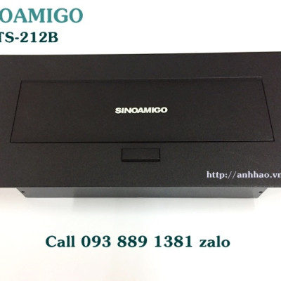 Ổ cắm âm bàn văn phòng đa năng Sinoamigo STS-212B màu đen - Hàng chính hãng