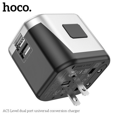 Ổ cắm du lịch nhật bản, quốc tế, đa năng sạc nhanh có 2 cổng USB ổ cắm dòng điện phù hợp các loại chân cắm 4 chân cắm US - UK - EU - AUS AC5- Hàng chính hãng