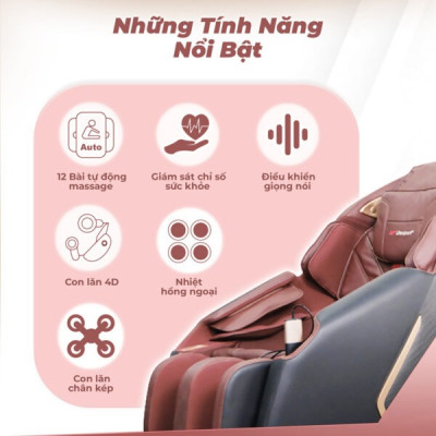 Ghế Massage Toàn Thân Lifesport LS-900, Ghế Massage Có 8 Chương Trình Massage Và 5 Bài Thủ Công Và 3 Bài Hỗ Trợ Giấc Ngủ