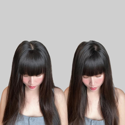 Mái ngố đơn tóc thậ.t nữ (không có tóc phía sau) - Tóc Giả Vân Anh