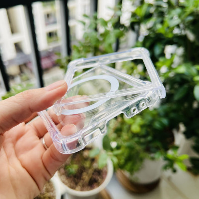 Ốp lưng dành cho Galaxy Z Flip 5 Likgus trong suốt có sạc không dây- hàng chính hãng