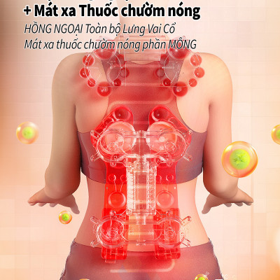 Đệm Massage Toàn Thân 918-7 Chế Độ Massage 3D, Tích Hợp Nhiệt Hồng Ngoại, 3 Cường Độ Xoa Bóp, 3 Mức Rung và Chườm Nóng, hàng chính hãng