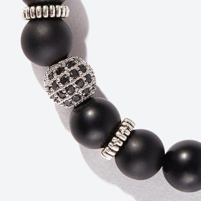 Bộ 2 vòng tay đá thiên thạch phối cầu đá bạc Ngọc Quý Gemstones