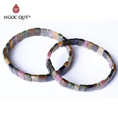 Vòng đá tourmaline đa sắc dạng bản thô - Ngọc Quý Gemstones