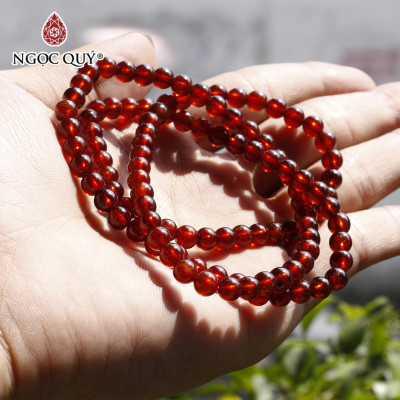 Vòng tay 3 line đá garnet ngọc hồng lựu AAA hạt 5mm mệnh hỏa, thổ - Ngọc Quý Gemstones