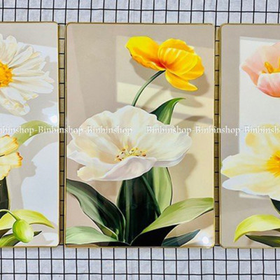 TRANH TRÁNG GƯƠNG - TRANH TREO TƯỜNG HOA POPPY - TRANH TREO PHÒNG KHÁCH SANG TRỌNG(TẶNG KÈM ĐINH 3 CHÂN)