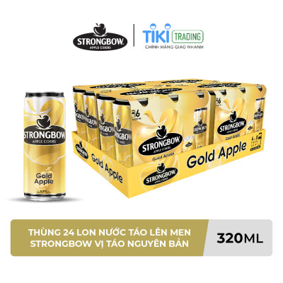 Thùng 24 Lon Nước Táo Lên Men Strongbow Vị Táo Nguyên Bản 320ml/lon