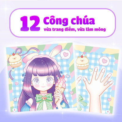 Sách - Tiệm Làm Nail - Công Chúa Kẹo Ngọt - 400+ Stickers Dễ Thương -  Bóc Dán Sticker Cho Bé Gái - Megabook