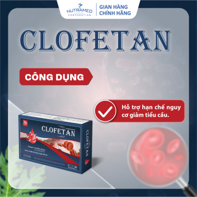 Viên uống Clofetan hỗ trợ tái tạo tiểu cầu, giảm nguy cơ xuất huyết, thiếu tiểu cầu (30 viên) - Nutramed