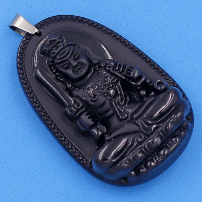 Mặt Phật - Bất động minh vương - thạch anh đen 6cm MTES1 - tuổi Dậu