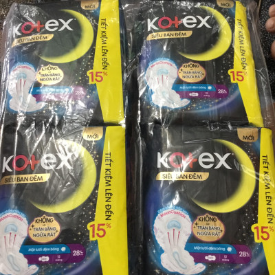 (Gói lớn 12 Miếng)-1 Gói Băng Vệ Sinh Kotex Siêu Ban Đêm 28cm - Mỗi Gói 12 Miếng- HSD luôn mới