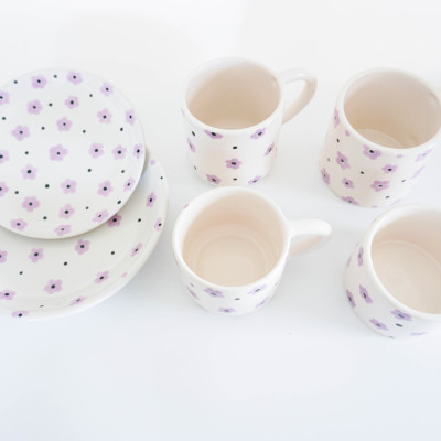 Dĩa tròn sâu 02 (22 cm) - Họa tiết Li Ti