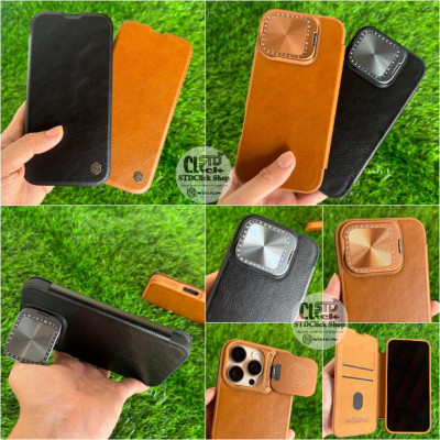 Bao da cho iPhone 16 Pro Max - 16 Pro NILLKIN QIN PROP - bảo vệ Camera kiêm giá đỡ - Hàng chính hãng