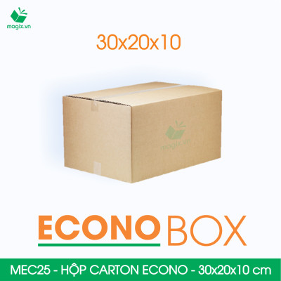 MEC25 - 30x20x10 cm - Combo 100 thùng hộp carton trơn siêu tiết kiệm ECONO