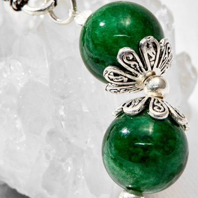 Vòng tay cẩm thạch sơn thủy phối hồ ly Ngọc Quý Gemstones