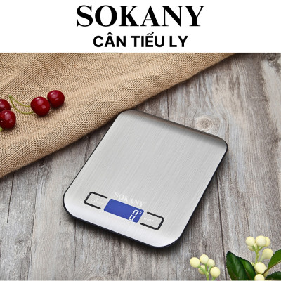 Cân tiểu ly 5kg Sokany SK-19026 màu bạc, chống nước, độ chính xác cao  - HÀNG CHÍNH HÃNG - DELIYA