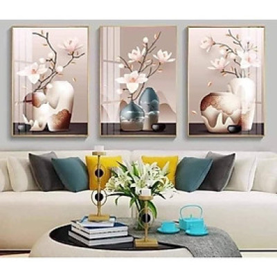 Tranh tráng gương cao cấp bộ 3