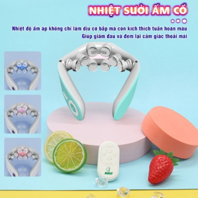 Máy massage cổ xung điện 8D Nikio NK-131 - Rung nóng kết hợp ánh sáng sinh học