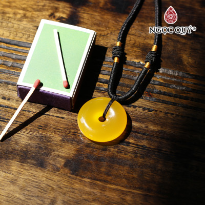 Mặt dây chuyền đồng điếu mã não vàng mệnh hỏa, thổ - Ngọc Qúy Gemstones