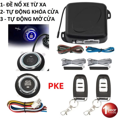 Bộ Start/Stop Đề Nổ Ô Tô Xe Hơi Từ Xa Engine 12V PKE Tự Động Khóa Cửa Smartkey Bản Cao Cấp, ĐÈN TRANG TRÍ , ĐỒNG HỒ TREO TƯỜNG