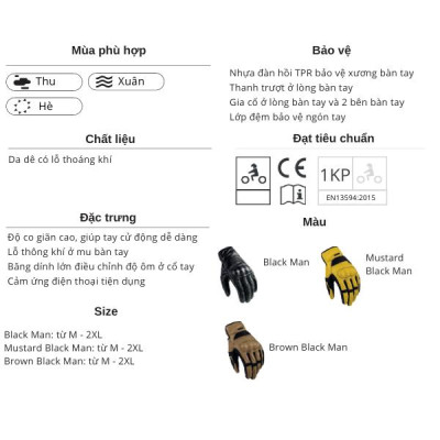 Găng Tay Bảo Hộ Lái Moto, Xe Máy LS2 Duster Man - GARA20