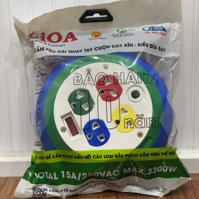 Ổ Cắm Lioa 3 Ổ Đa Năng Kéo Dài DB52-10A (Cuộn 5m)