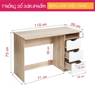 Bàn Học Trẻ Em Nhỏ Gọn Tại Nhà SMLIFE Dias