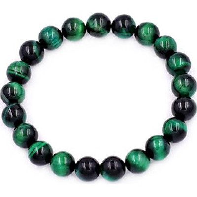 Chuỗi đeo tay Đá Mắt Hổ Xanh Lá Size 8 ly 21 hạt - hợp mệnh Hỏa, mệnh Mộc