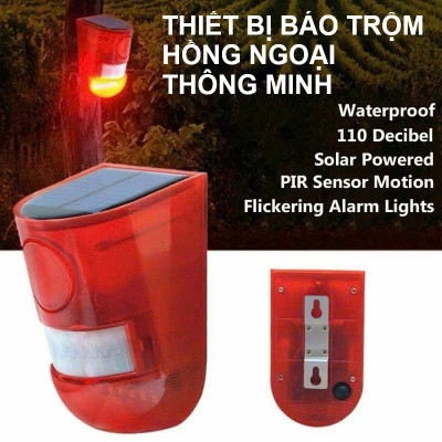 Thiết Bị Báo Động Chống Trộjm Hồng Ngoại Không Dây – Dùng Năng Lượng Mặt Trời, Cảnh Báo Siêu Nhạy, đèn trang trí